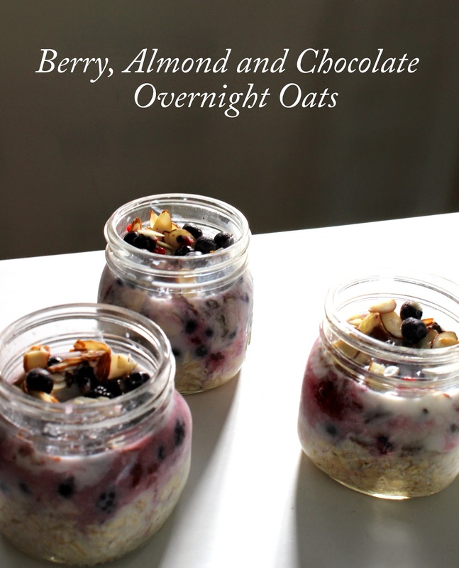 Berry, Almond, and Chocolate Overnight Oats