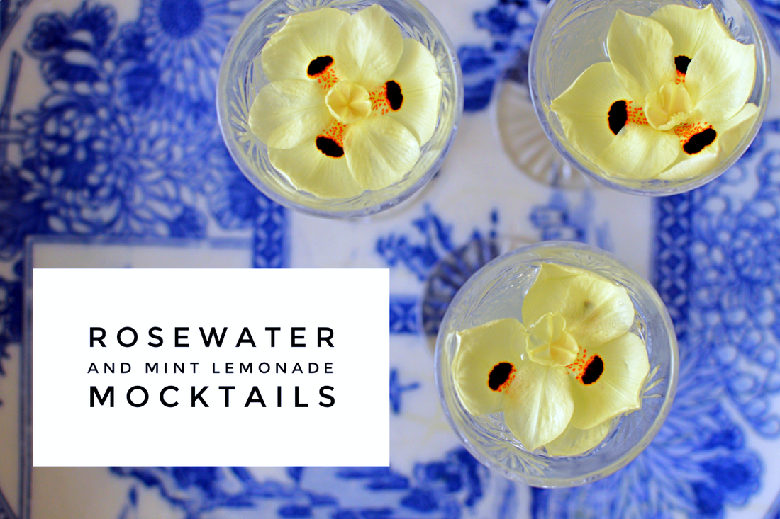 Rosewater and Mint Lemonade Mocktails